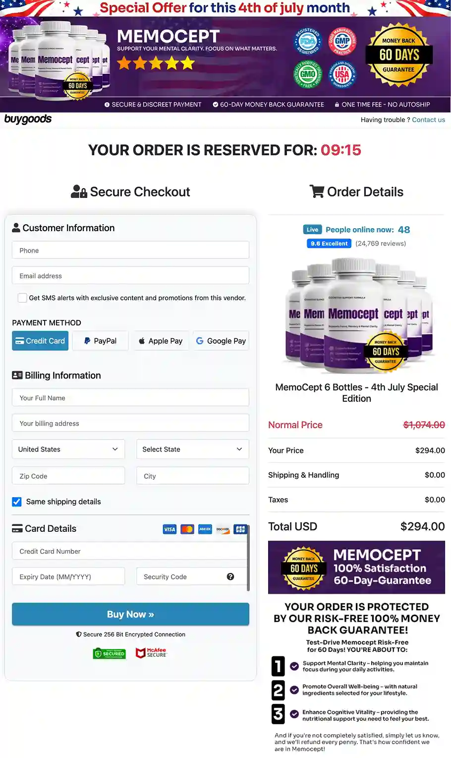 Memocept Secure BuyGoods Payment Options